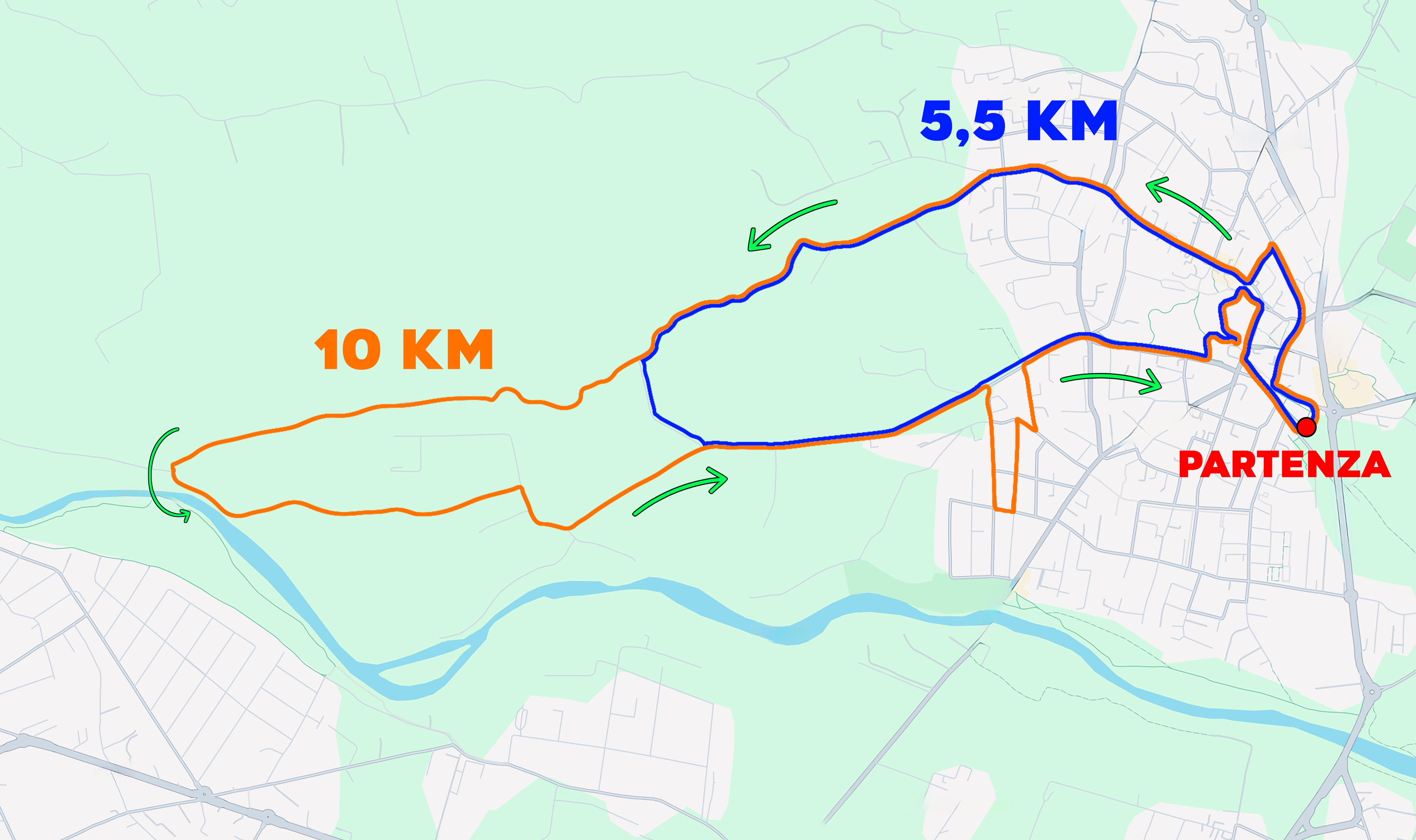 Mappa del percorso dei 4 Archi di Rivalta 2026