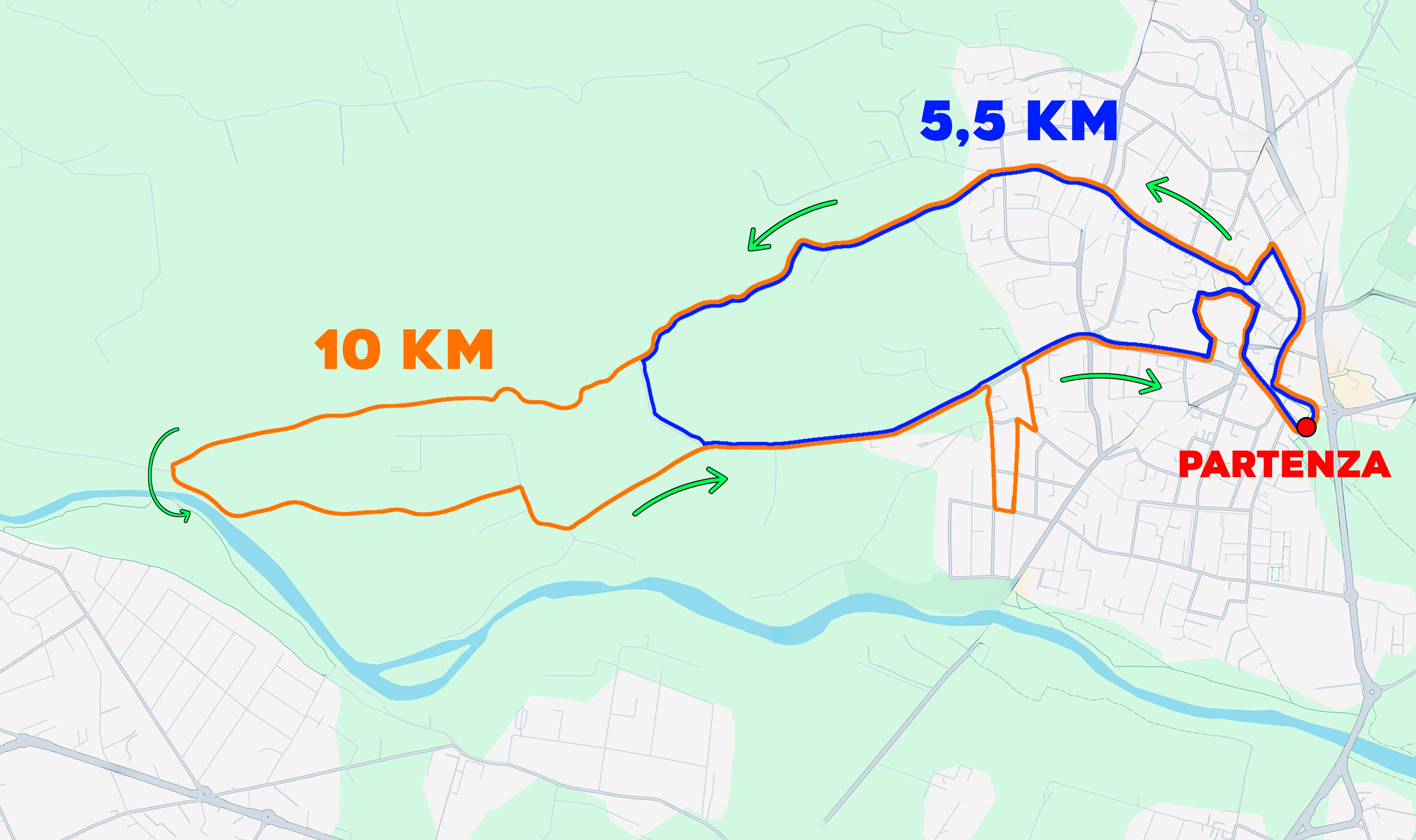 Mappa del percorso dei 4 Archi di Rivalta 2026